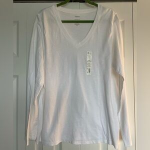 NWT Sonoma The Everyday Tee V Neck Long Sleeve XL